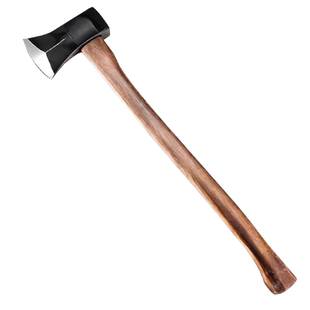 新款霸王斧头轨道钢锻打斧头劈柴砍树斧双面加筋刃口淬火长柄斧子