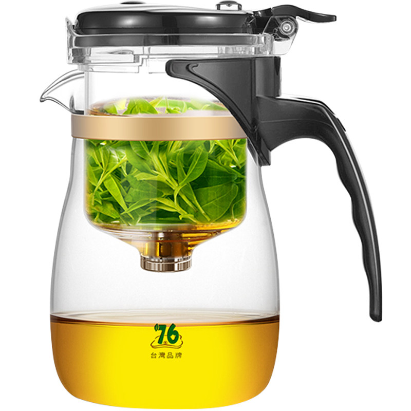 台湾76茶水分离全玻璃内胆飘逸杯