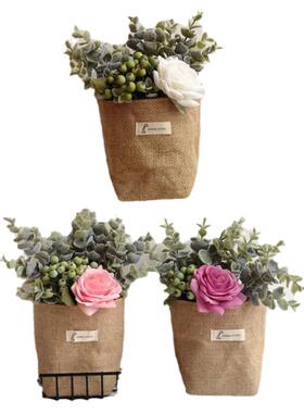 挂墙花篮套装仿真假花挂篮墙