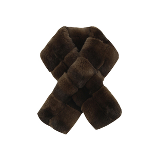 【凛冬】叠搭小暖炉 双面加厚兔毛高级感皮草交叉式围脖围巾-WJ04