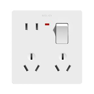 86型家用一开八孔开关插座面板1开8孔带开关空调热水器16A大功率