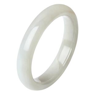 周大生官方和田玉手镯女款天然白玉镯子高端平安镯送女友生日礼物