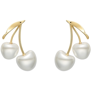 HEFANG何方珠宝奶油车厘子耳环耳夹轻奢耳饰配饰女新年礼物