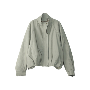 FYFTHX 时尚百搭立领短外套女短款飞行员拉链夹克皮衣修身显瘦