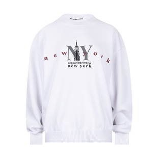 Alexander Wang女经典Empire State 全棉套头卫衣女士秋冬XY特卖