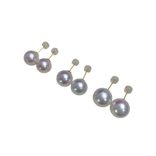 《追光》9-12mm极光赛澳白淡水爱迪生珍珠耳钉18k金单珠基础款