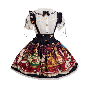 豹了个猫原创lolita皇冠熊SK可爱软妹宽松日常洛丽塔半身裙子现货