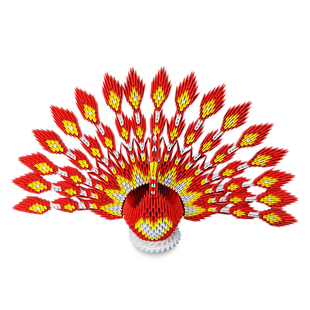 奕耘创意礼物学生手工作业客厅摆件立体折纸孔雀三角插折纸材料包