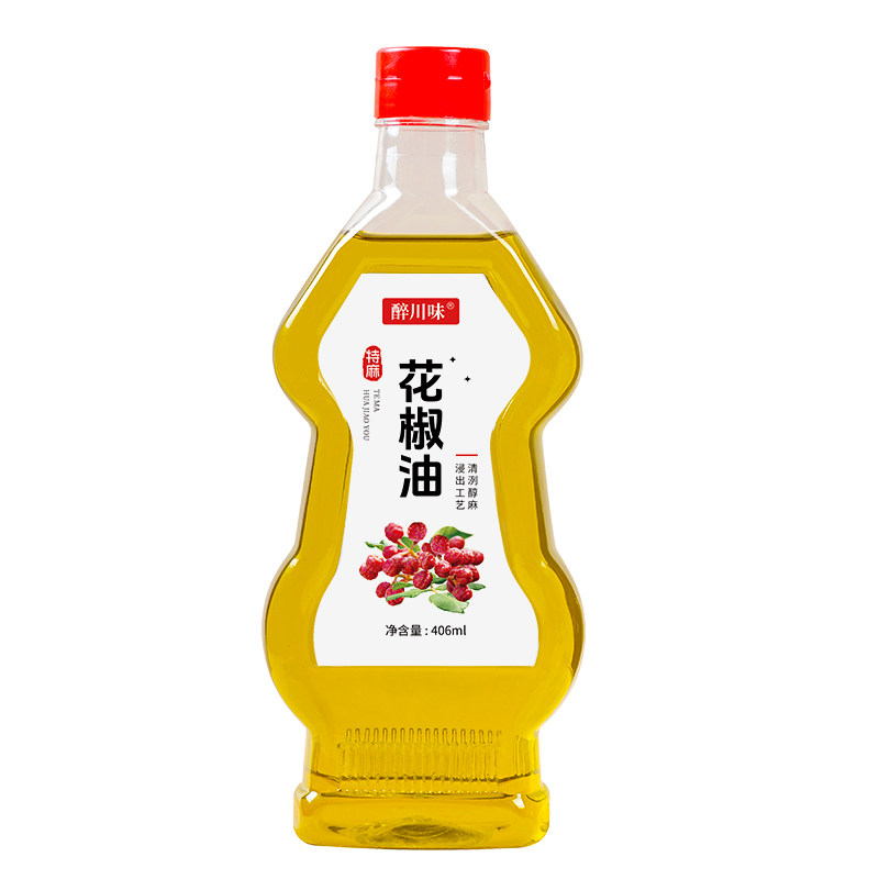 醉川味花椒油藤椒油406ml四川特产红花椒油凉拌菜特麻麻椒油调料