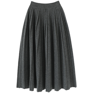一心推给姐们~重磅大克重加厚羊绒半身裙长款百褶裙A字针织伞裙