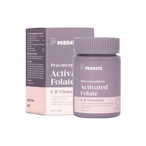 【拍2惊喜价】perdays备孕活性叶酸60片2月量孕前孕早期孕妇