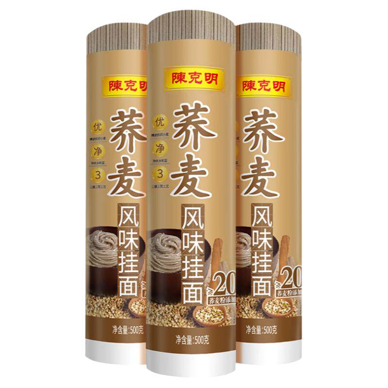 陈克明低脂荞麦面粗粮面条500g