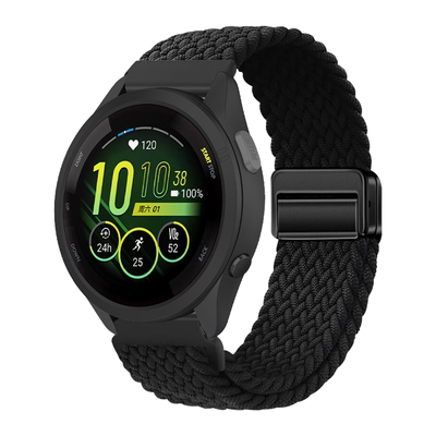 适用Garmin佳明255/245表带Forerunner265music腕带尼龙255S磁吸扣Venu2Plus编织VivoMove3男士Luxe/Style女
