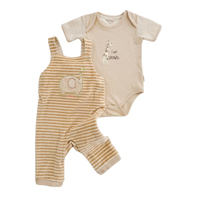 婴儿背带裤双层彩棉工装裤连体衣