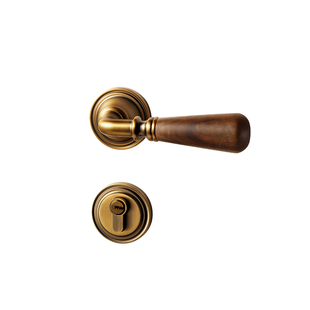 复古卧室门锁磁吸静音家用木门房门锁室内房间胡桃木中古风门把手