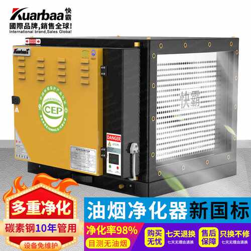 快霸油烟净化器商用烟雾除味一体机餐饮酒店烟罩过滤器4000风量AA