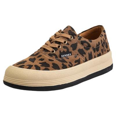 圆头增高厚底豹纹韩版面包休闲鞋