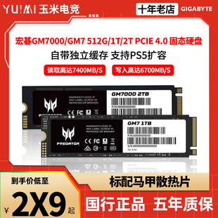 PCIe4.0固态硬盘 掠夺者GM7000 2TB NVME支持PS5扩容 GM7