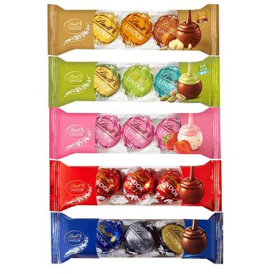 Lindt瑞士莲软心牛奶黑巧克力3粒随享装婚庆喜糖巧克力休闲零食