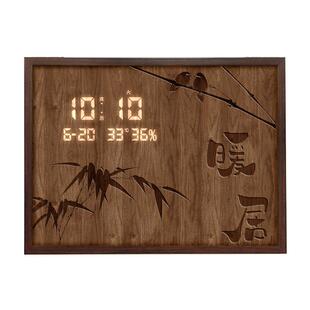 暖居电表箱装饰画带钟表中古风总开关盒遮挡画电子时钟强电箱挂画