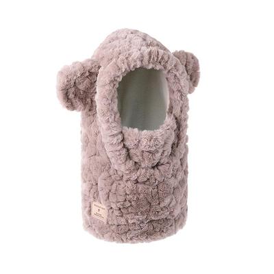 芋水萌套头帽甜美可爱刺绣小熊