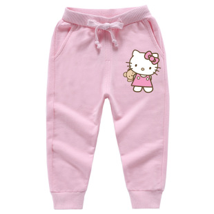 KT猫童装女童打底裤宝宝春秋薄款凯蒂猫卡通七分裤纯棉裤子2-8岁5