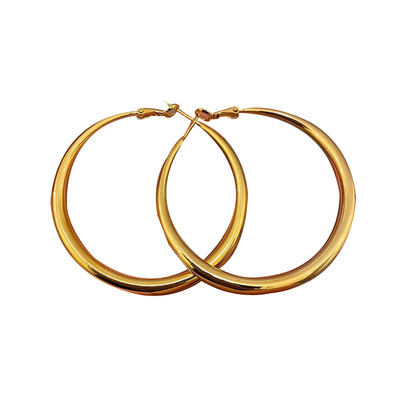 欧美新款素圈耳钉冷淡风