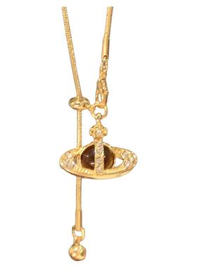 复古虎眼石星球吊坠项链颈链配饰