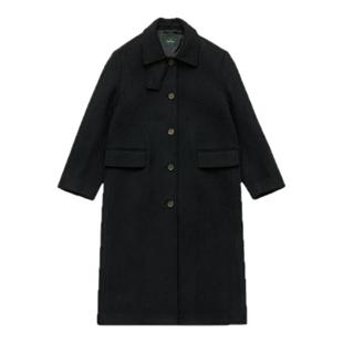 【现货】thebarnnet韩国八奶冬季新款宽松翻领单排扣毛呢大衣外套