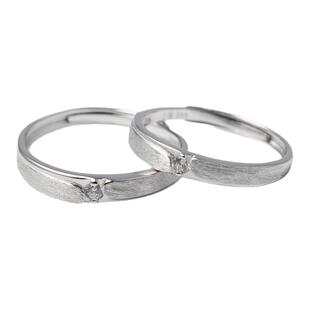 ZESHUO守护者 原创小众设计s999足银情侣对戒高级感镶钻纯银戒指