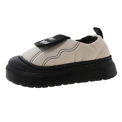 网红棉鞋女冬季加绒厚底防滑保暖皮面防水时尚百搭外穿包跟棉拖鞋