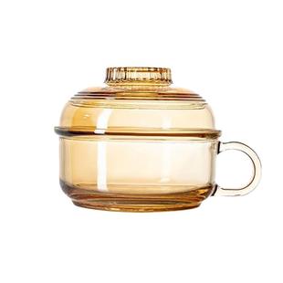 学生吃饭碗耐热玻璃碗大号有盖泡面碗带把防烫大号汤碗单个宿舍