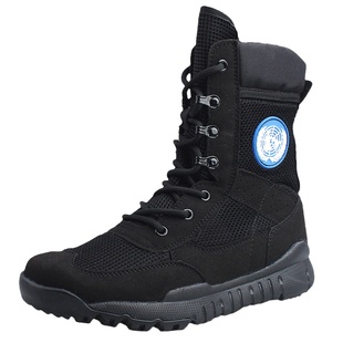 夏季维和作战训靴男透气超轻战术靴网眼作战靴高帮保安检安鞋子女