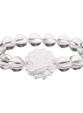 天然白水晶狐狸手链女九尾狐吊坠