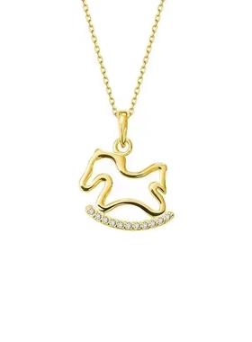 小木马项链女锁骨链高级设计感