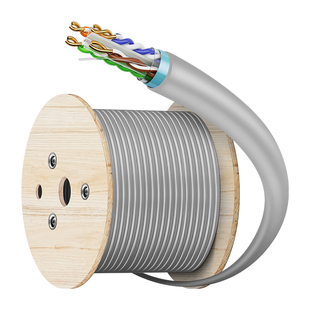 泛达超六6类箱装网线cat6a万兆工程级高速屏蔽网络连接线POE箱线