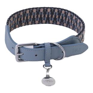 PaiPet狗狗项圈狗狗牵引绳狗脖圈灵缇惠比特编织真皮定制名牌项圈