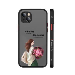 适用苹果15手机壳女新款15pro网红可爱iPhone14保护套磨砂透明12promax镜头全包13pro潮牌max个性防摔硅胶壳