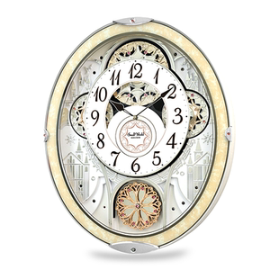 RHYTHM丽声进口挂钟音乐报时客厅欧式豪华家用时钟现代创意的钟表