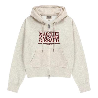 MARITHE女士经典LOGO拉链短卫衣