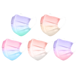 2025渐变色口罩女高颜值防寒秋冬成人新款时尚腮红彩色可爱一次性