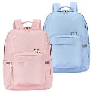 卡拉羊轻自重学生大容量多隔层休闲纯色双肩包时尚百搭游学双肩包