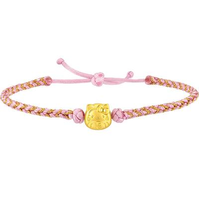 圣诞周生生三丽鸥家族Hello Kitty黄金达摩编织手绳手链93288B