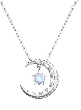 月亮情人节礼物纯银项链轻奢女友