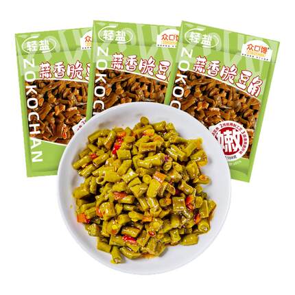 众口馋蒜香脆豆角袋装酸辣开胃下饭菜豇豆泡菜开袋即食轻盐酸咸菜