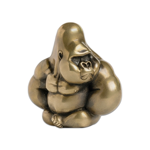 黄铜歪头大猩猩手办居家客厅装饰摆件礼物手把玩件不二马大叔