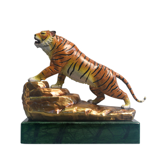 全铜老虎摆件虎啸生肖虎上山虎虎气冲天办公桌装饰品乔迁开业礼品