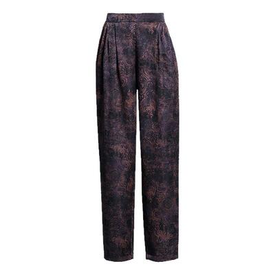 妈妈裤子九分冰丝春夏季垂感中老年女裤薄款花色中年人女士哈伦裤