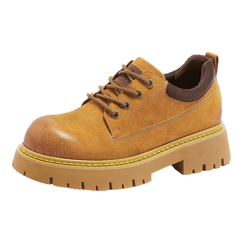 骆驼女鞋2025秋季新款轻便休闲低帮工装鞋厚底时尚潮流深口单鞋女