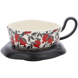 法式中古风咖啡杯设计感小众拿铁杯下午茶杯碟套装杯子女生日礼物